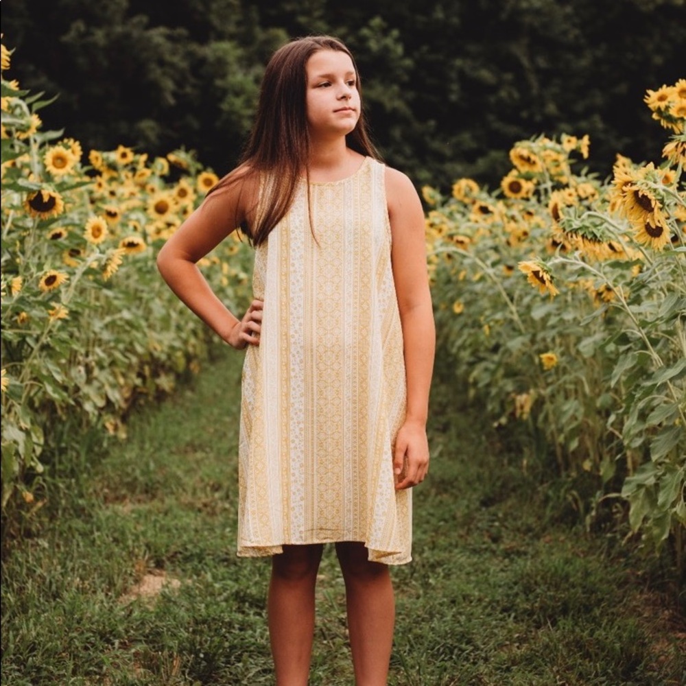 White and yellow sun dress